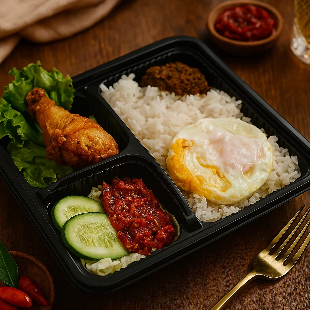 Nasi Ayam Serundeng Bumbu Hitam